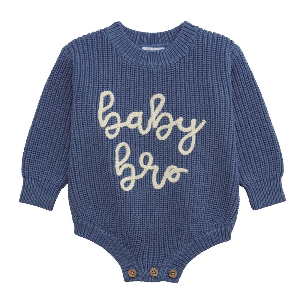 Mud Pie Blue Baby Bro Bodysuit 0-3 3-6 months